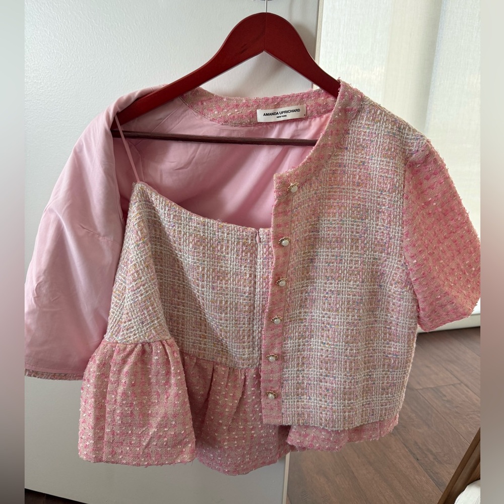 Amanda Uprichard Pink Tweed Dress - Picture 4 of 5